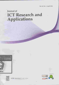 Journal of ICT Research and Applications Vol. 10, No. 1, April 2016