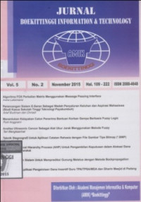 Jurnal Boekittinggi Information & Technology Vol. 5 No. 2 November 2015