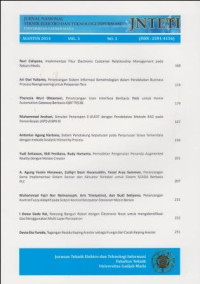 JNTETI; Jurnal Nasional Teknik Elektro dan Teknologi Informasi Vol.3, No.3, Agustus 2014